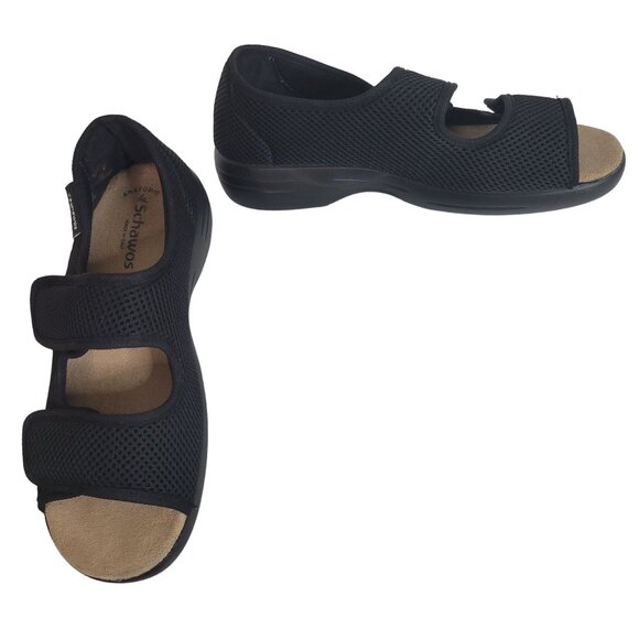 Schawos Shoes - Schawos Unisex Shoes Sandals Anatomical Adjustable Strap Mesh USW 9.5 10 Black
